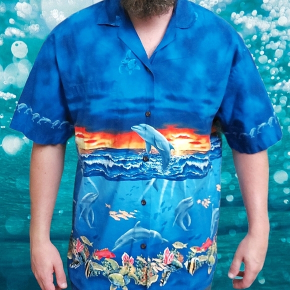 Vintage Other - 🔥VTG Hawaiian Dolphin Shirt🔥